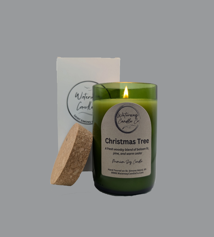 Christmas Tree Wine Bottle Candle