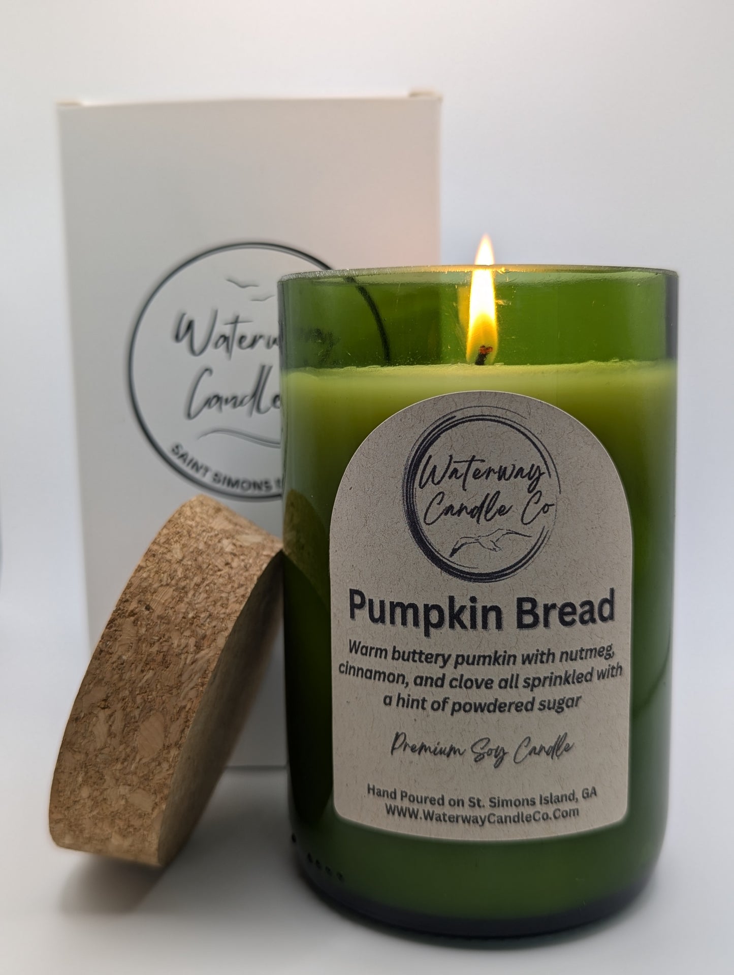 Pumpkin Bread Wine Bottle Candle