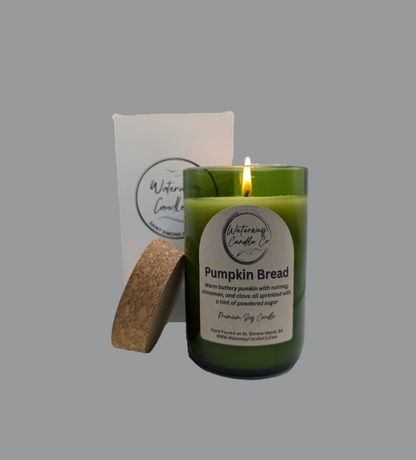 Pumpkin Bread Wine Bottle Candle