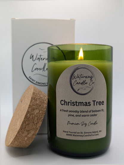 Christmas Tree Wine Bottle Candle