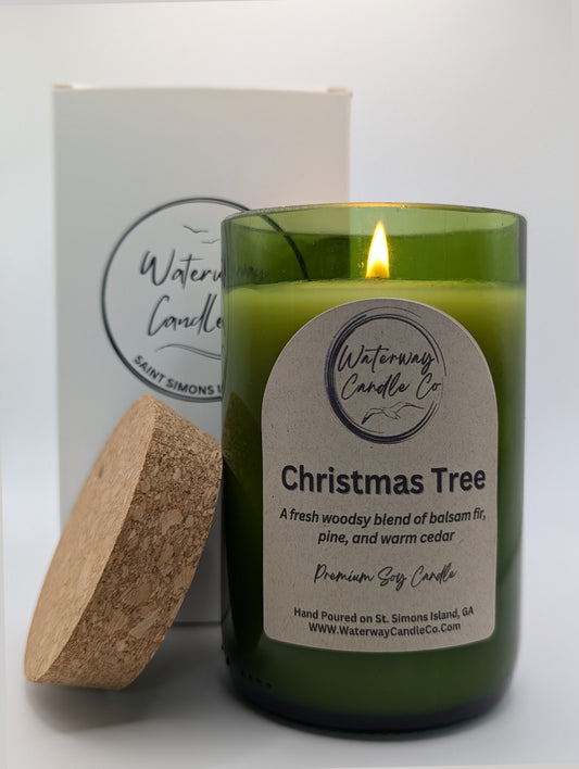 Christmas Tree Wine Bottle Candle